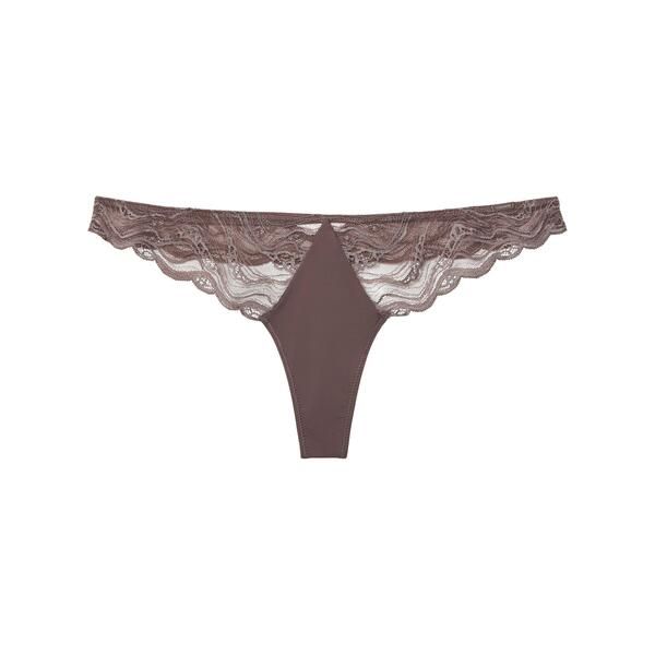 カルバンクライン レディース アンダーウェア パンツ Calvin Klein Womens Thong Botanical Brwn