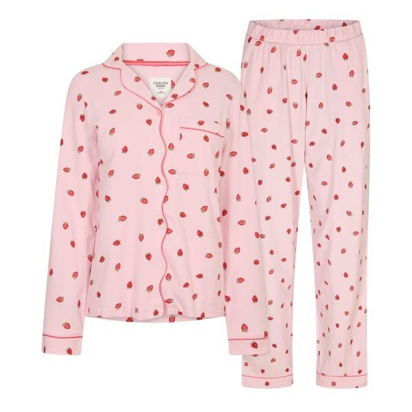 チェルシーピア レディース アンダーウェア ナイトウェア Chelsea Peers Womens Modalong Sleeve Pyjama Setstrawberries
