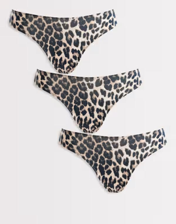 リンデックス レディース アンダーウェア ブリーフパンツ プリント コットン Lindex 3 pack cotton thongs in leopard print LEOPARD アニマル