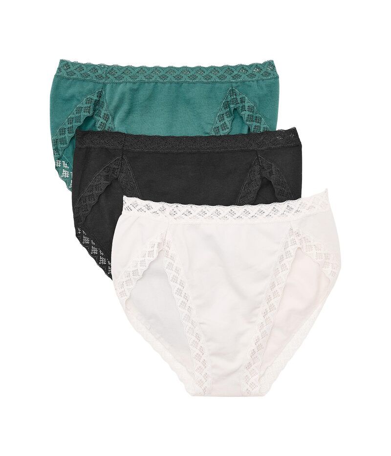 ナトリ レディース アンダーウェア パンツ Natori Bliss French Cut 3Pack Aspen GreenCoconutBlack ブラック