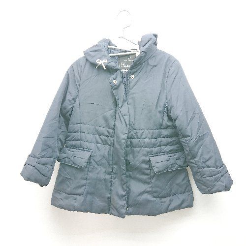 ◇ THE ORIGINAL Meadowbrook リボン キッズ 子供服 秋冬素材 長袖 ダウンジャケット サイズ100 ネイビー レディース E 【1310300012146】
