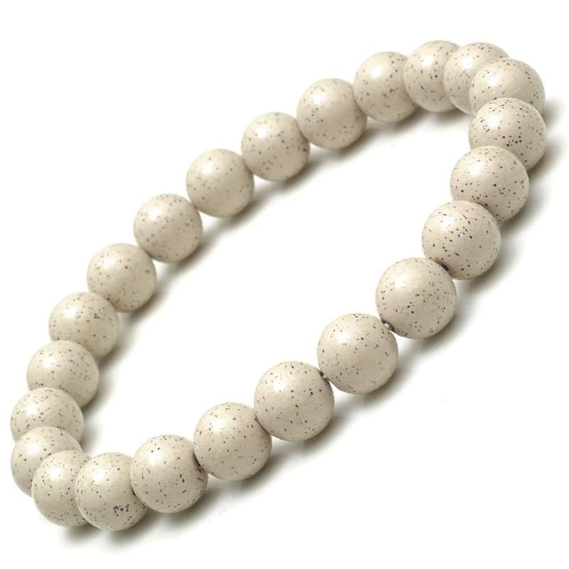 【新品】 [OVER-9] 高濃度 北投石 ブレスレット 8mm 丸玉 本物 原石 台湾 原石 パワーストーン 天然石 超遠赤外線 健康 (手首周り約16ｃｍ) 1
