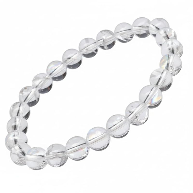 【新品】 [GOLD STONE] 水晶 ブレスレット アイリスクォーツ 天然 虹入り 8mm レインボー 天然石 パワーストーン 内径 約15.5cm 1