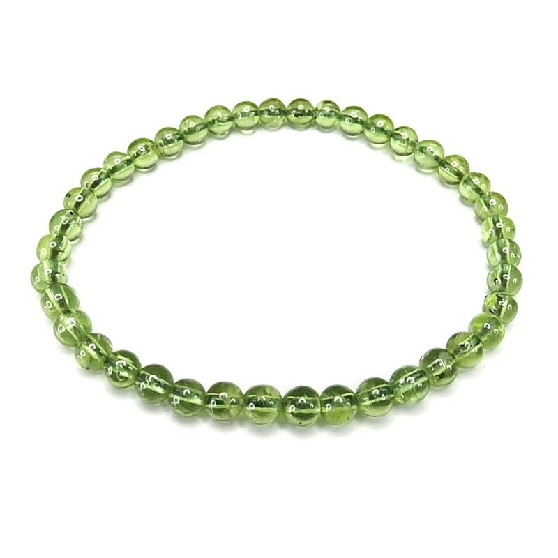 【新品】 [石街] AA+ ペリドット ブレスレット 4mm強 小玉 貴重 天然石 黄金の宝石 8月誕生石 1