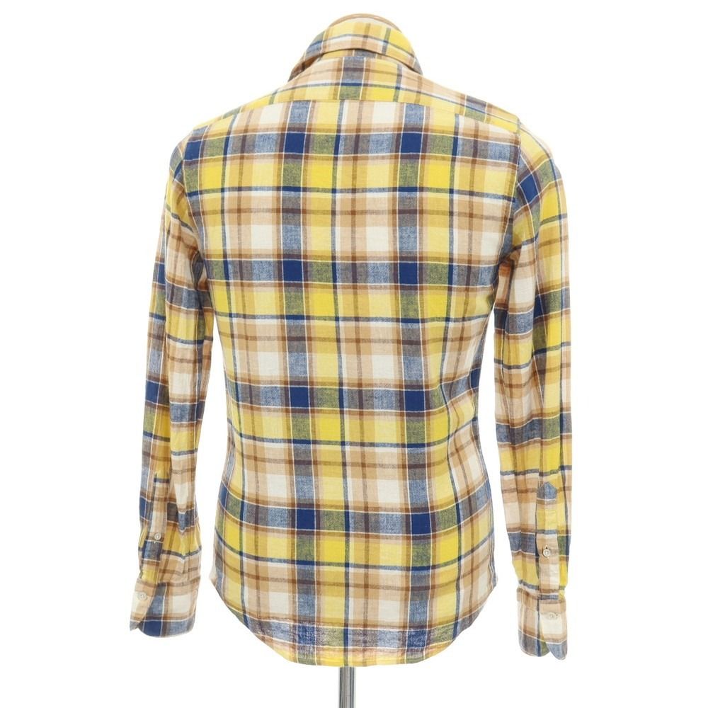 中古】フィナモレ Finamore リネンコットン チェック ホリゾンタル
