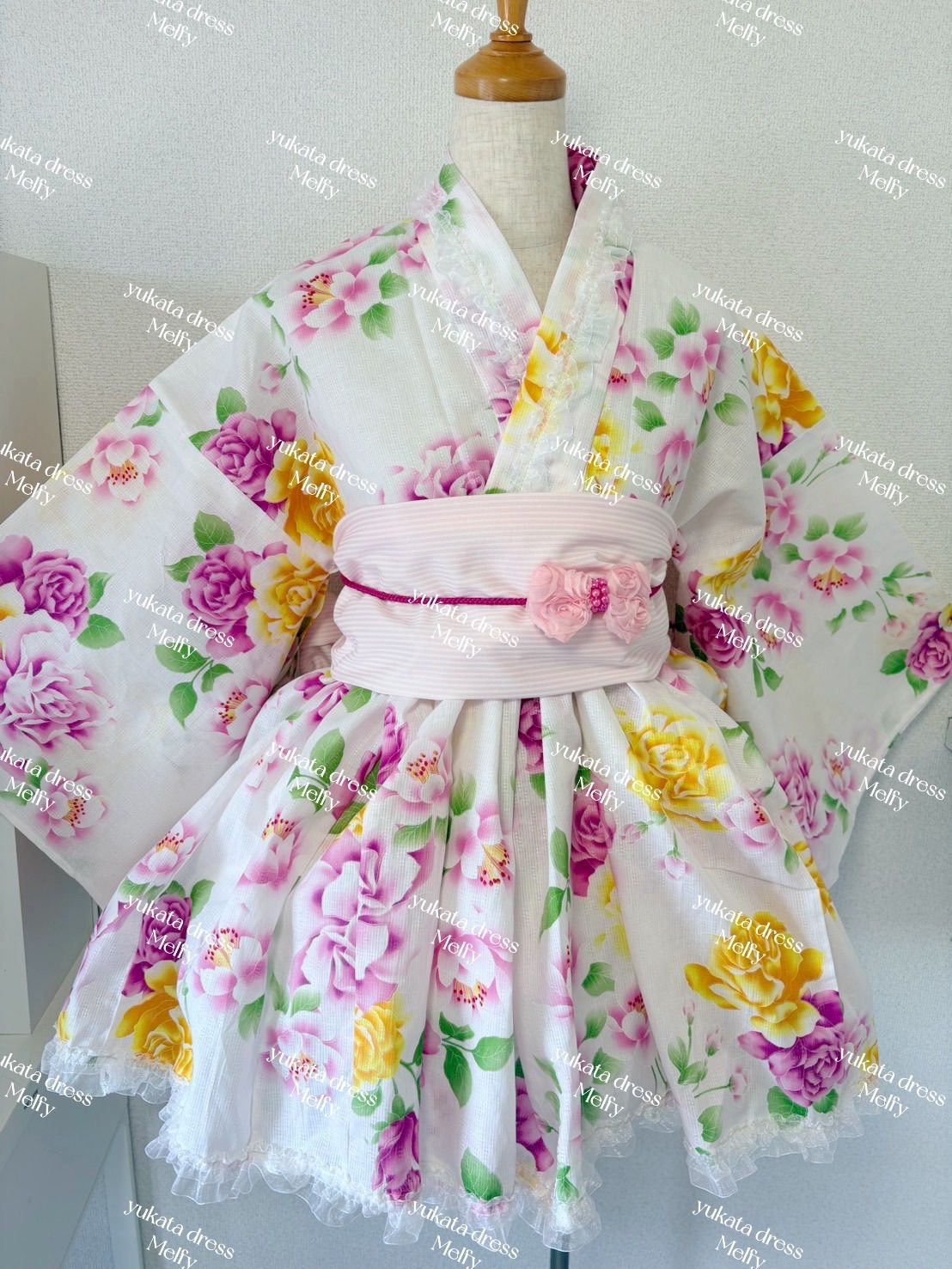 ???浴衣ドレス　ミニ　ギャル　天使　帯SET