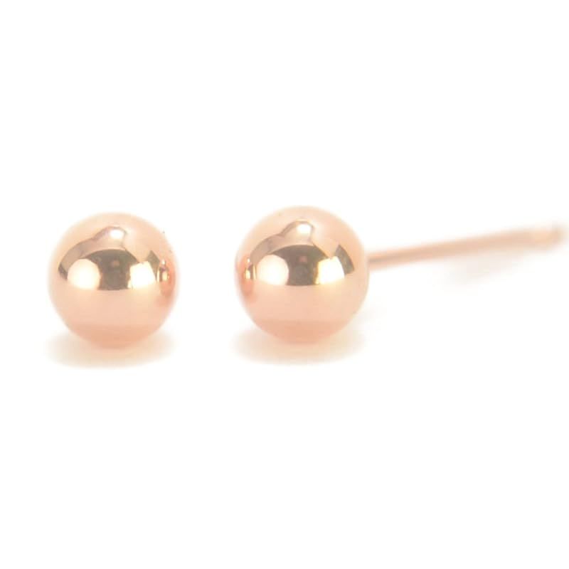 K10PGピンクゴールド 丸玉ピアス 4mm ボールピアス 10金 1ペア両耳販売 日本製 yokomountain (ダブルロックキャッチ) 1