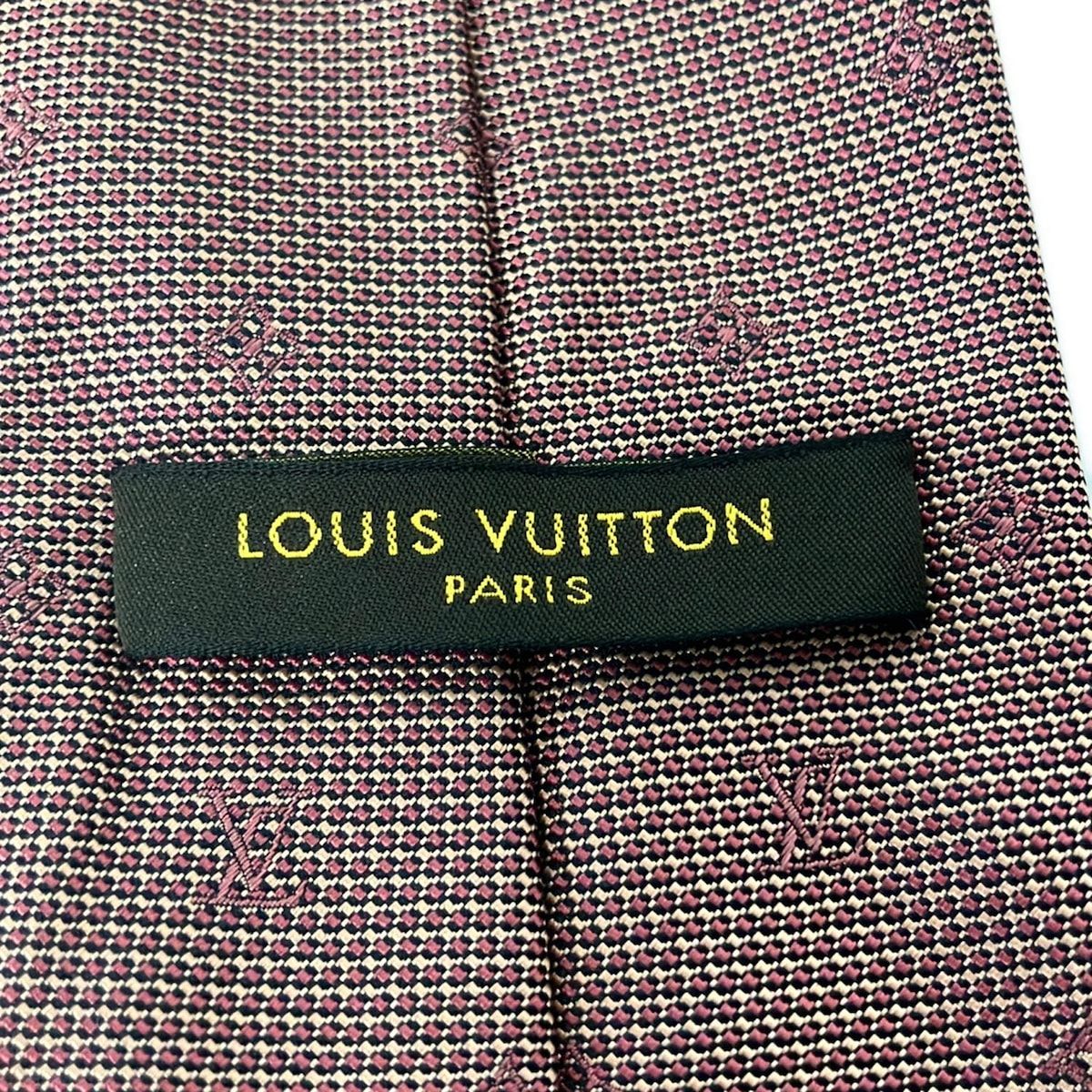 LOUIS VUITTON(ルイヴィトン) ネクタイ メンズ美品 - ボルドー×ピンク