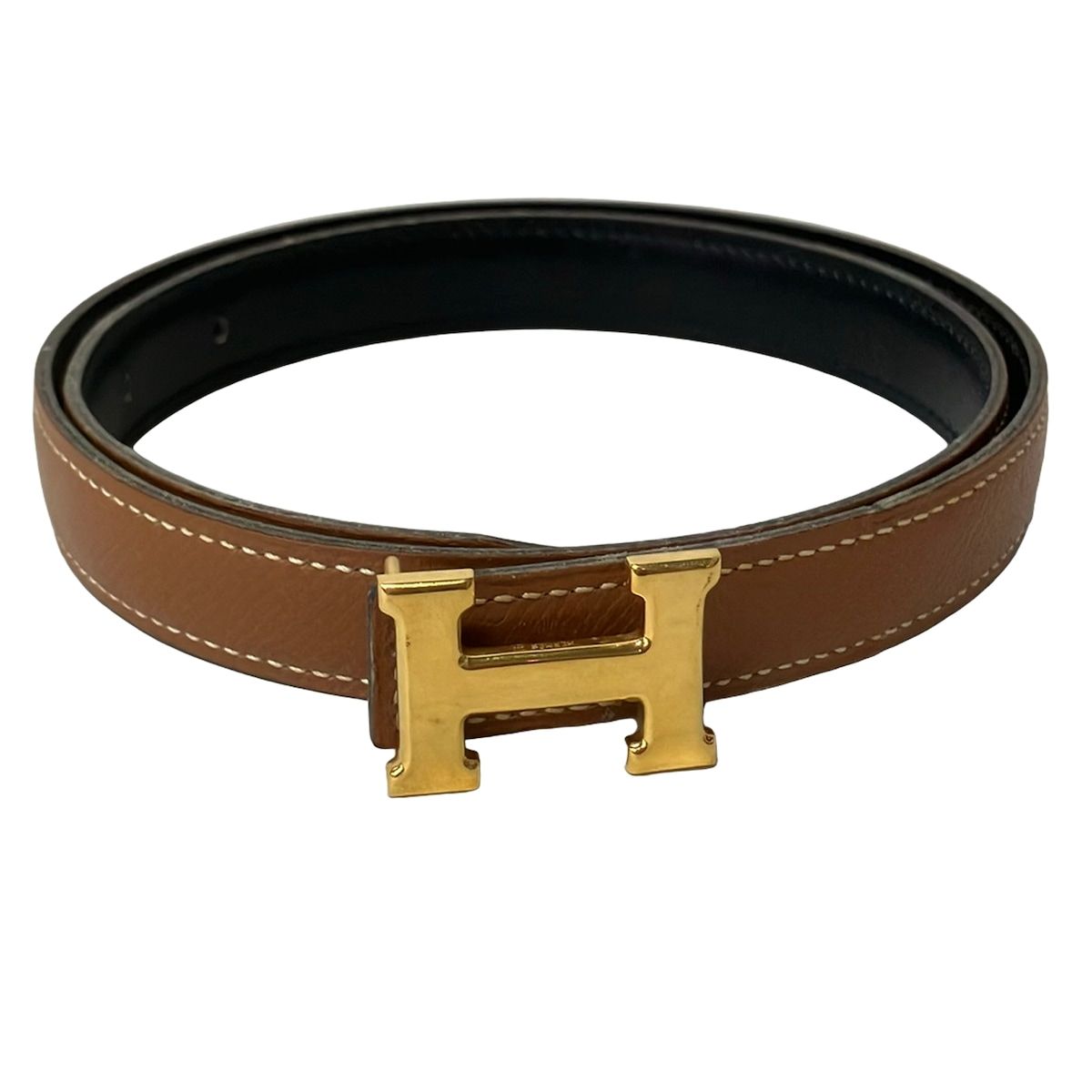 HERMES(エルメス) ベルト 65 Hベルト ゴールド×黒 ゴールド金具 - メルカリ