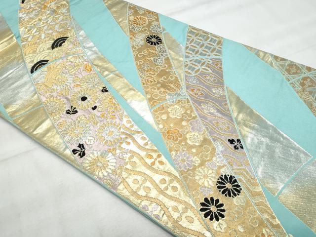 平和屋着物◎六通柄袋帯 唐織 竹吉祥花文 金銀糸 正絹 逸品 CABG5025fb 平和屋着物◎六通柄袋帯 唐織 竹吉祥花文 金銀糸 正絹 逸品 CABG5025fb