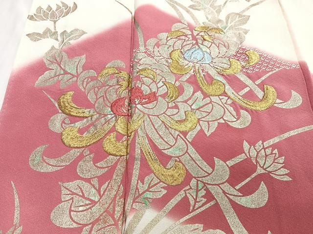 平和屋着物□訪問着 刺繍 乱菊 暈し染め 金銀彩 正絹 逸品 CABG6526xe