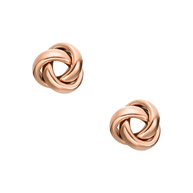 Fossil レディース LOVE KNOT ローズゴールドトーン ステンレススチール スタッドピアス、JOF01115791 0