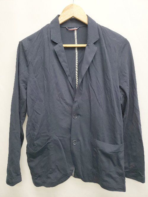 ◇ THE SHOP TK ザ ショップ ティーケー シンプル 無地 薄手 長袖 ジャケット サイズM ネイビー メンズ P 【1406180030049】