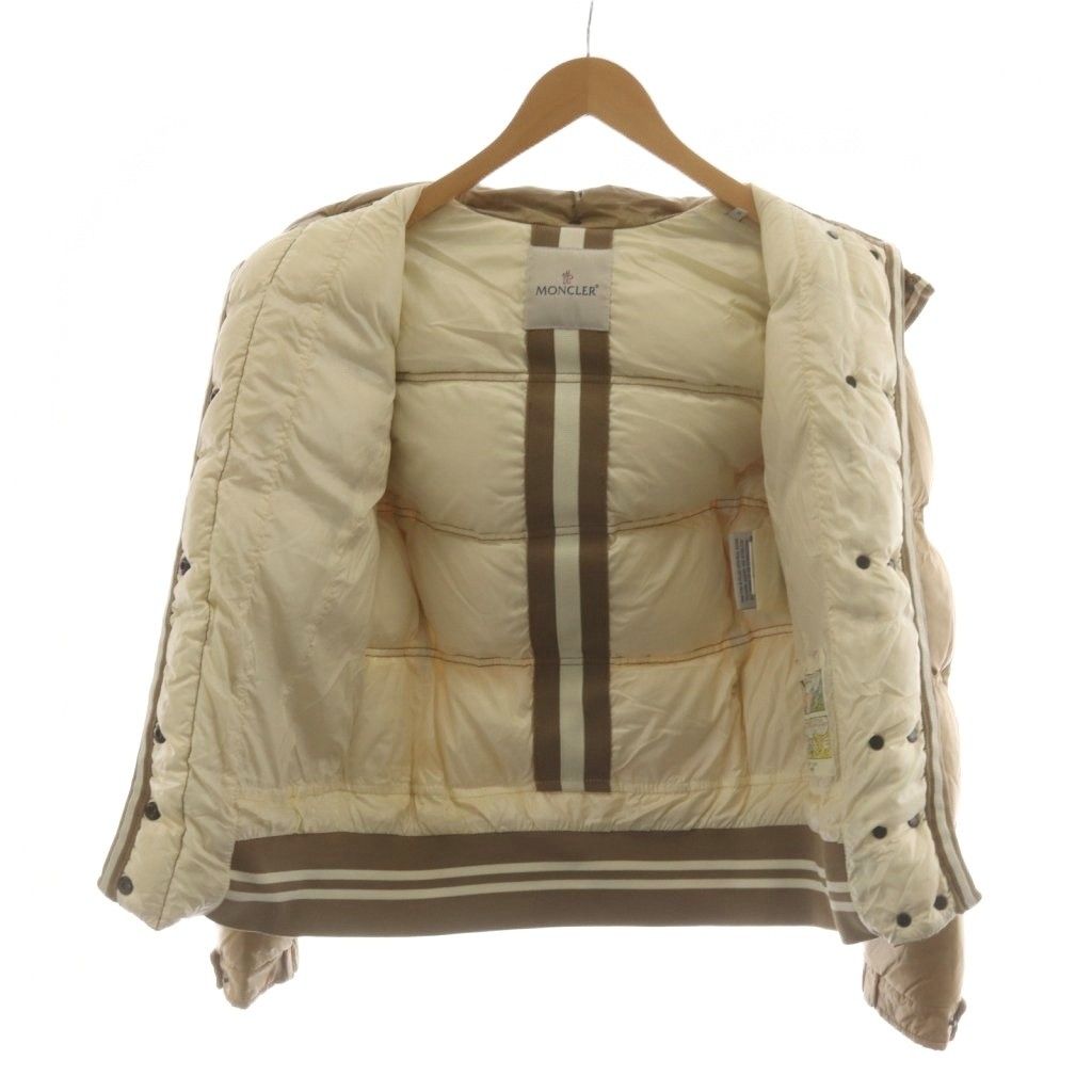 モンクレール LAN ダウンジャケット キルティング ワッペン ベージュ 0 モンクレール MONCLER クインシー QUINCY ダウンジャケット フード
