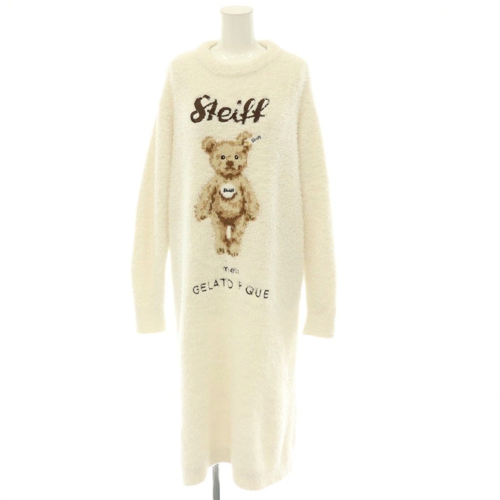 Gelato Pique　シュタイフ ルームウェア　ワンピース　ホワイト ジェラートピケ gelato pique × シュタイフ Steiff 24年 パウダー