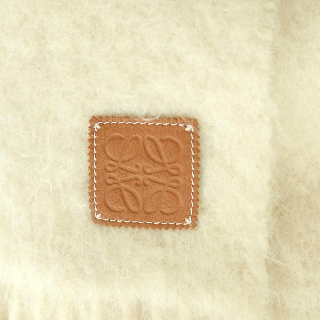 ロエベ LOEWE マフラー ウール混 フリンジ アイボリー /MI □OS □OH