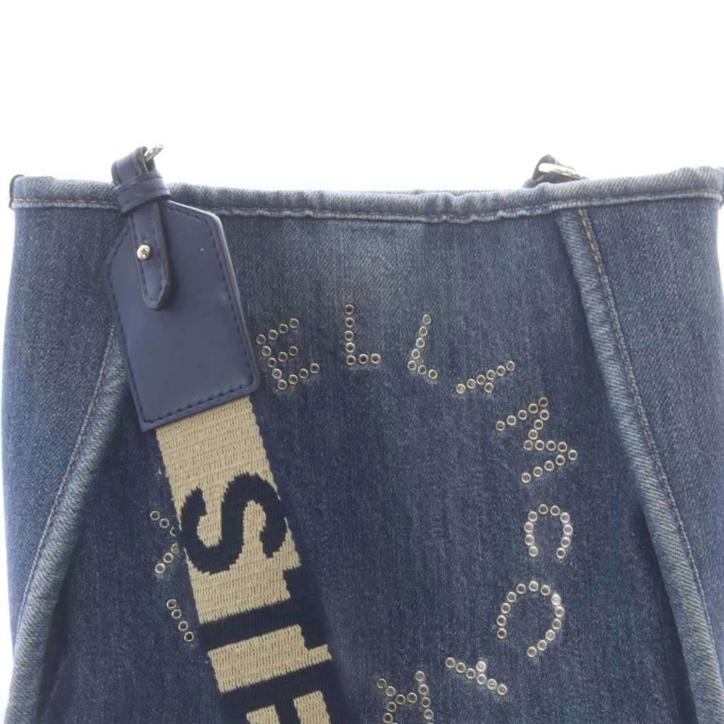 良品✨ステラマッカートニー ショルダーバッグ デニム×レザー パンチング ロゴ ステラマッカートニー STELLA McCARTNEY ショルダーバッグ デニム ロゴ