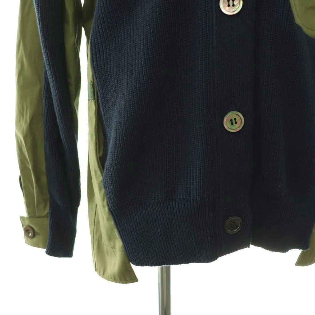 サカイラック sacai luck ニット切り替えミリタリージャケット Vネック
