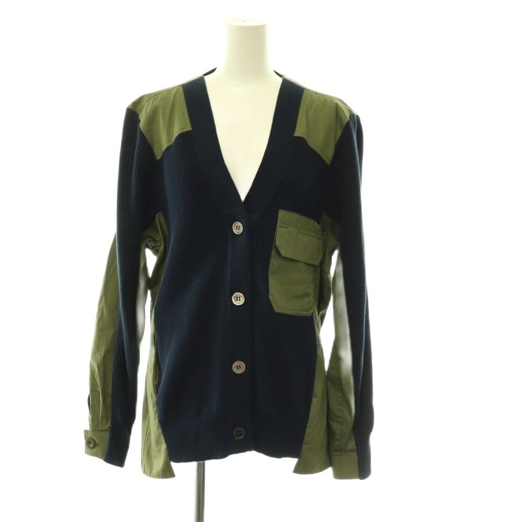 サカイラック sacai luck ニット切り替えミリタリージャケット Vネック
