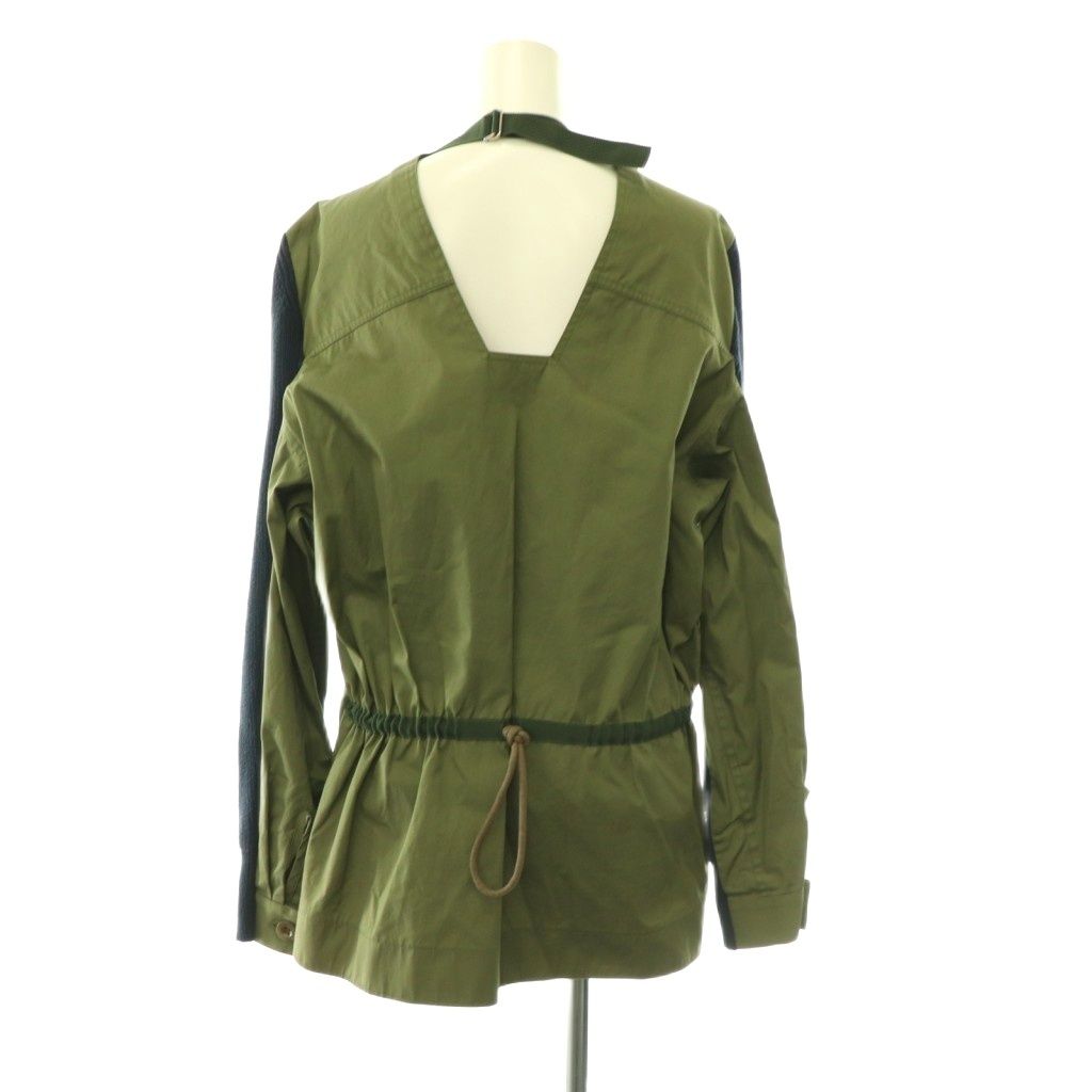 サカイラック sacai luck ニット切り替えミリタリージャケット Vネック