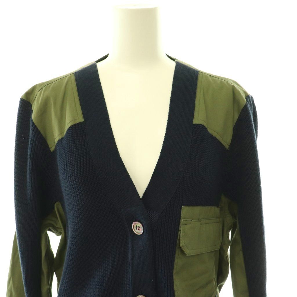サカイラック sacai luck ニット切り替えミリタリージャケット Vネック