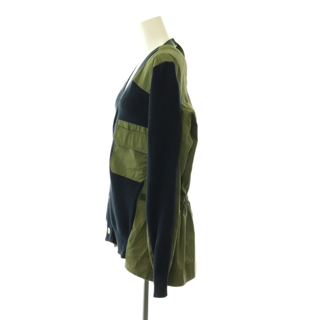 サカイラック sacai luck ニット切り替えミリタリージャケット Vネック