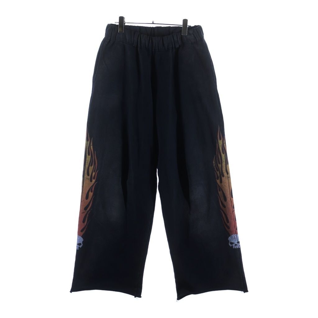 KAMIYA (カミヤ) 25AW Skull Flame Distressed Sweat Pants スカルフレイム スウェットパンツ グレー