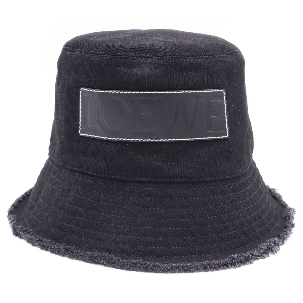 LOEWE (ロエベ) FRAYED BUCKET HAT ステッチブリム フリンジ レザー