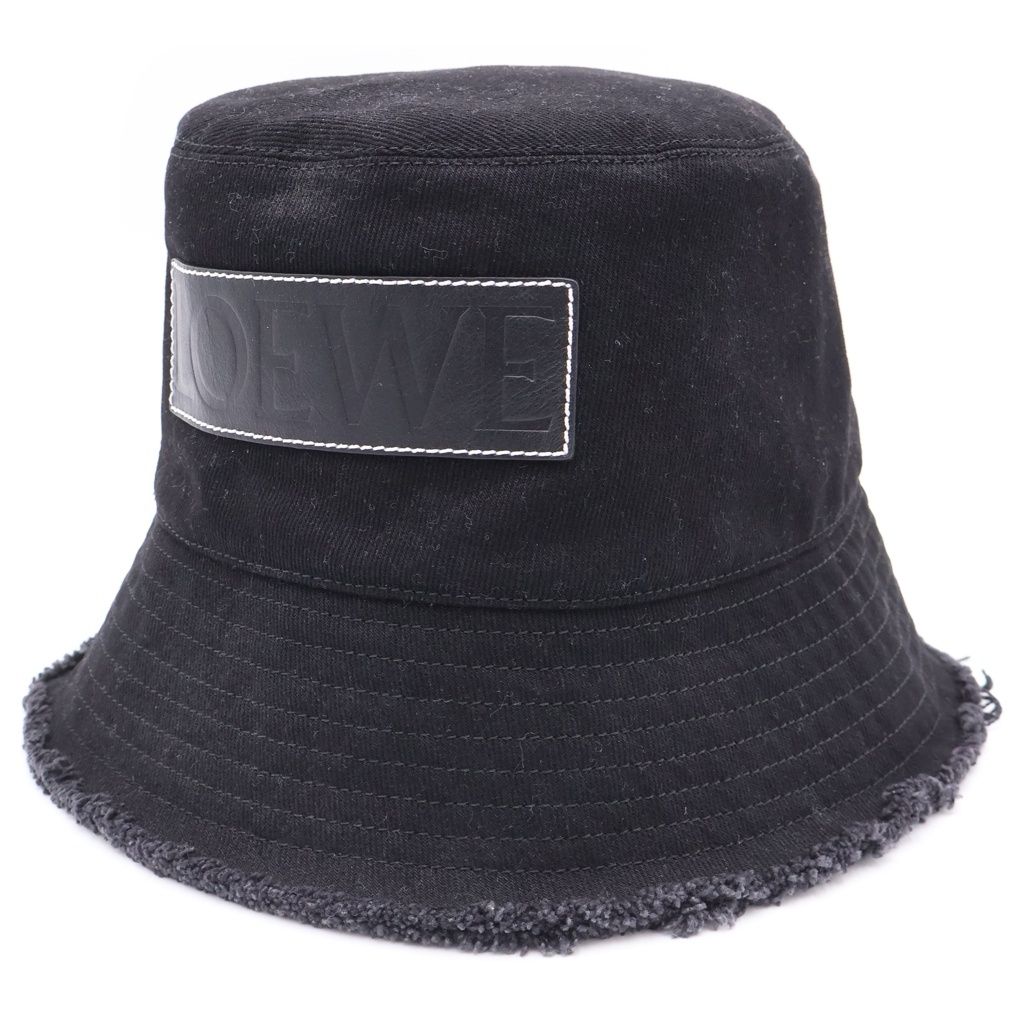LOEWE (ロエベ) FRAYED BUCKET HAT ステッチブリム フリンジ レザー LOEWE (ロエベ) FRAYED BUCKET HAT ステッチブリム フリンジ レザー
