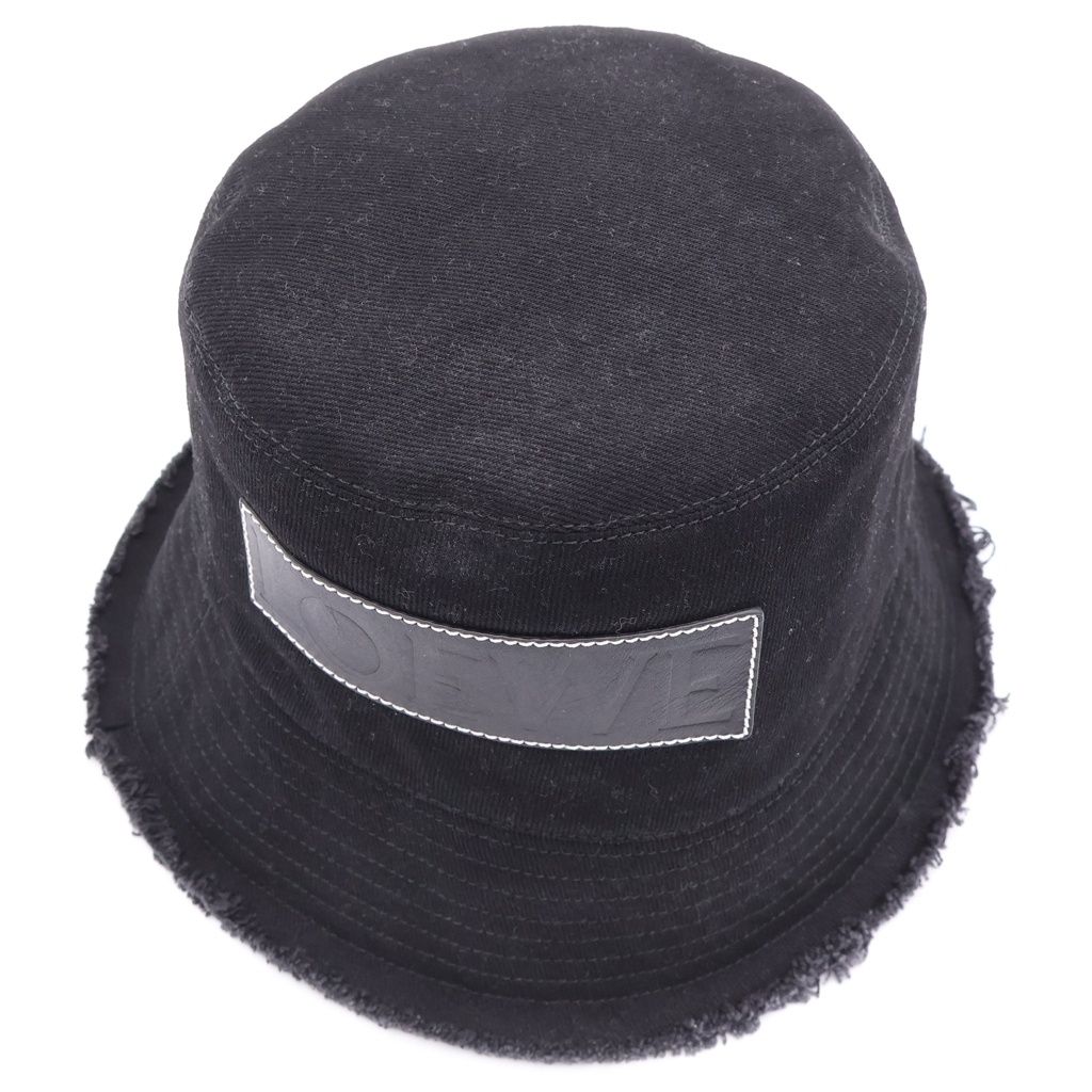 LOEWE (ロエベ) FRAYED BUCKET HAT ステッチブリム フリンジ レザー