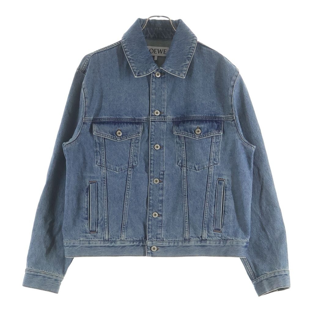 未使用級 LOEWE 23AW アナグラム ロゴ デニム トラッカージャケット LOEWE (ロエベ) アナグラムロゴ カットアウト デニム トラッカー