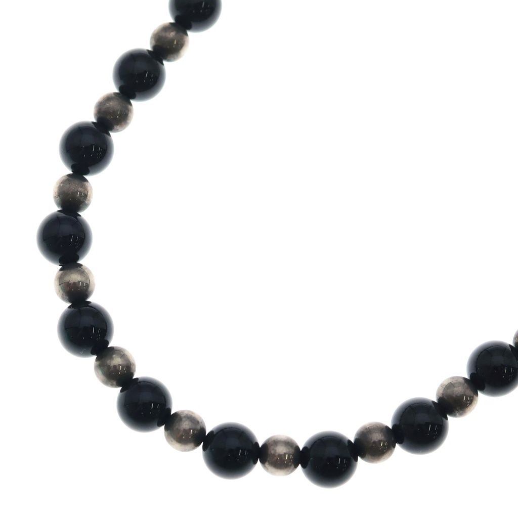 TIFFANY & Co. (ティファニー) OLD シルバー925 ブラックオニキス ビーズネックレス シルバー/ブラック