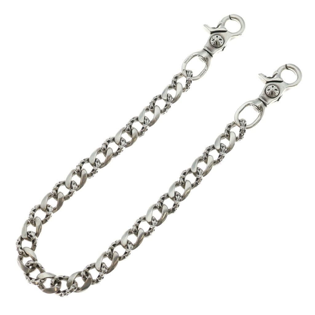CHROME HEARTS (クロムハーツ) FANCY LONG-T/2クリップロングファンシー ウォレットチェーン シルバー BCA075