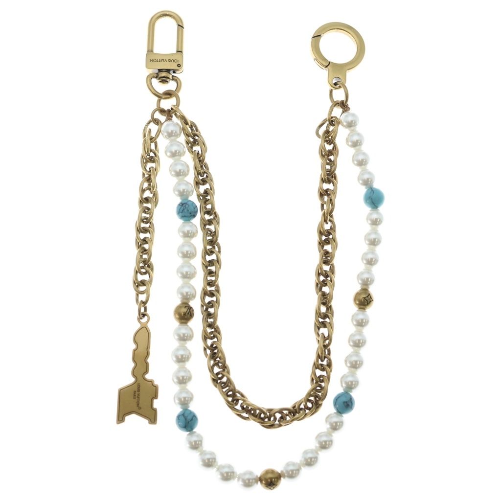 LOUIS VUITTON (ルイヴィトン) バッグチャーム・チェーン ターコイズロデオ ゴールド/ホワイト/ブルー M02097 LOUIS VUITTON (ルイヴィトン) バッグチャーム・チェーン ターコイズロデオ ゴールド/ホワイト/ブルー M02097