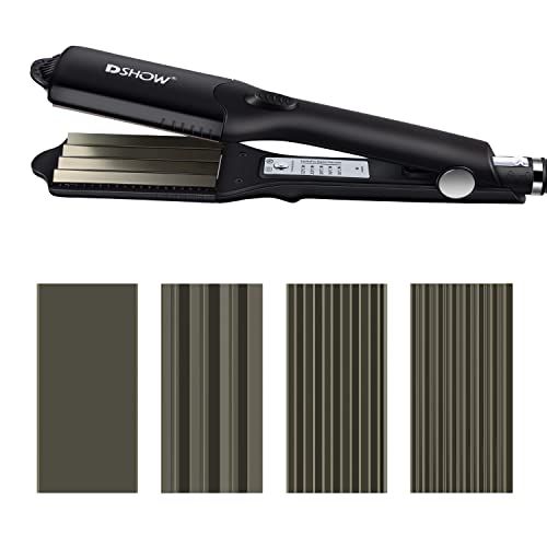 DSHOW ヘアアイロン ストレートアイロン 4WAY 5段階温度 140℃?220℃ 海外対応 プロ仕様 PSE認証に合格しました(ブラック)ma