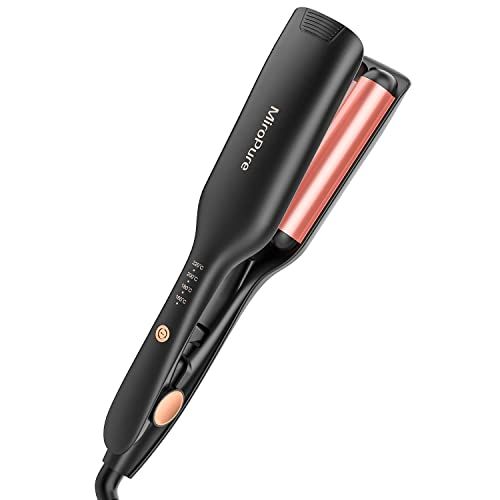 MiroPure ヘアアイロン カール ウェーブアイロン 26? 挟むだけで可愛い カールアイロン 実現 160℃?220℃ 千万級マイナスイオン吹出 やけど防止 初心者向けカールアイロン プレゼントも最適 海外対応 PSE認証済 日本語取扱説明書付き ブma