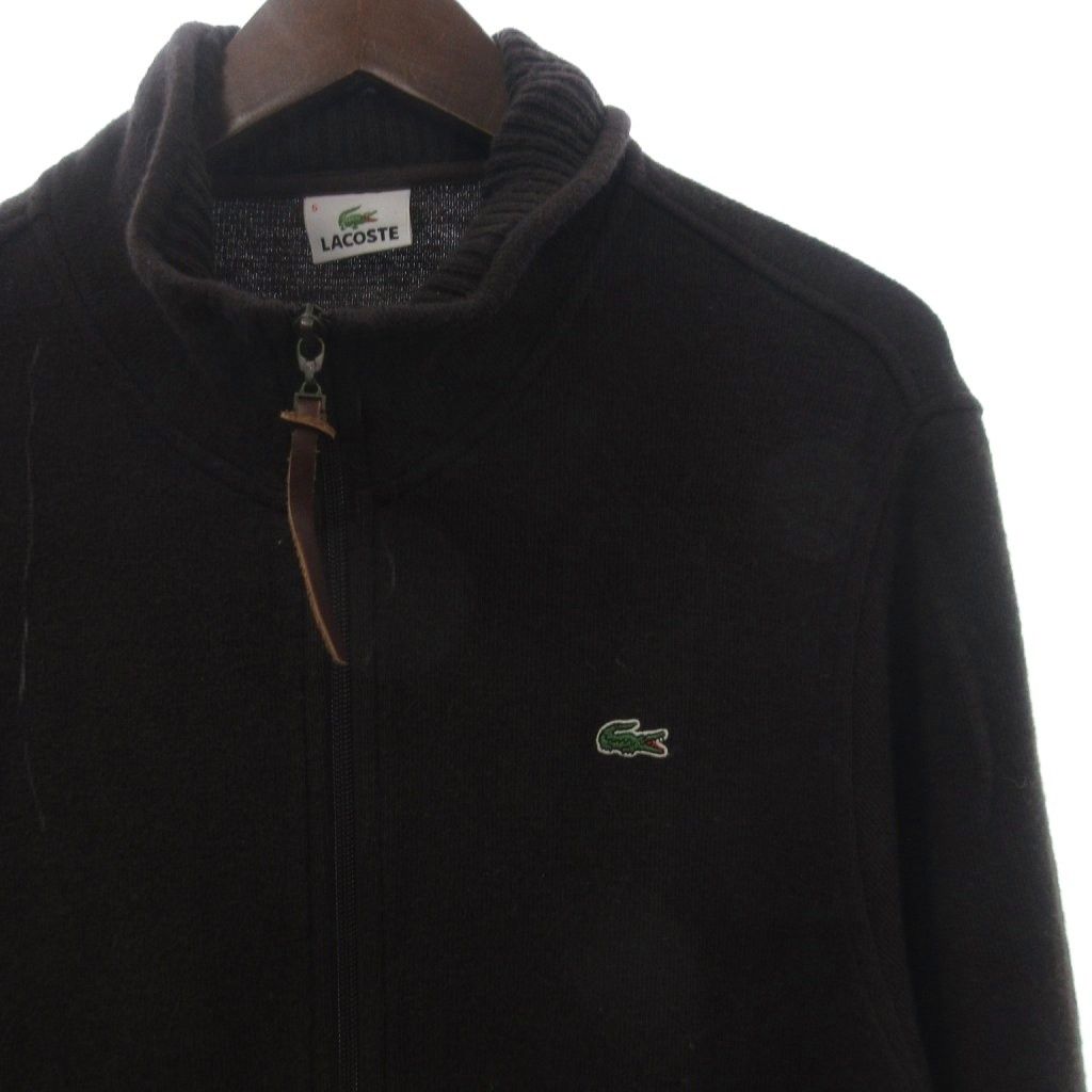 ラコステ LACOSTE ニットジャケット フルジップ ワンポイント ワッペン 