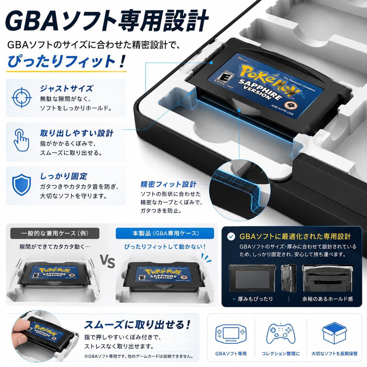 レトロ本舗-アジト【GBAソフト専用】ゲームボーイアドバンス 収納