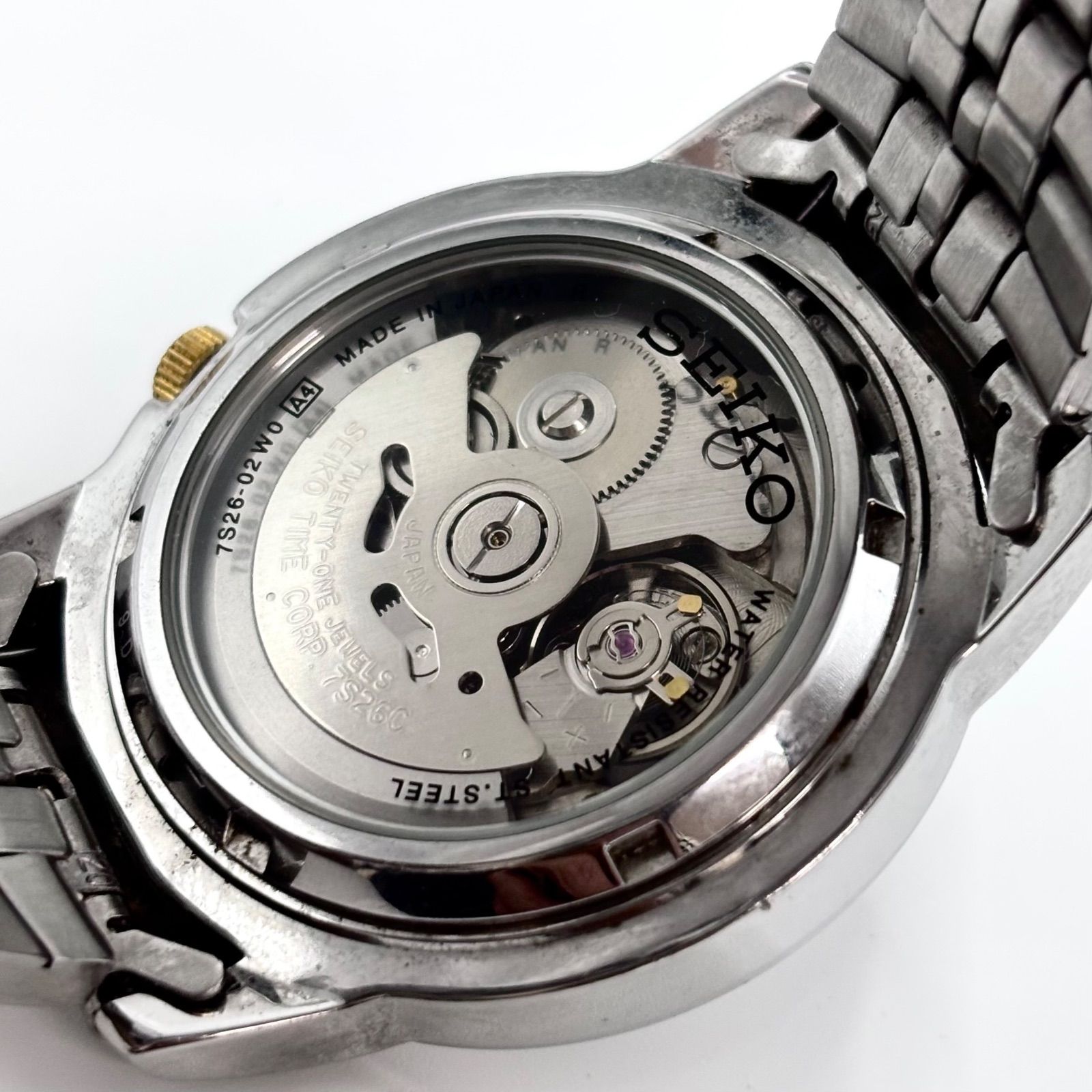 稼働】SEIKO 5/セイコーファイブ 腕時計 自動巻き/AT ブラック文字盤 