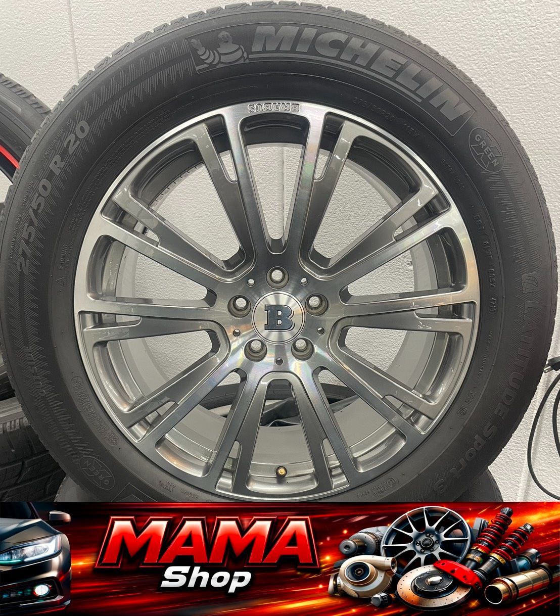 ブラバス モノブロックR 20インチアルミホイール 9.5J×20H2 ET60 PCD112 ミシュラン ラティチュードスポーツ 275/57R20装着 4本セット BRABUS MONOBLOCK R Michelin Latitude Sport
