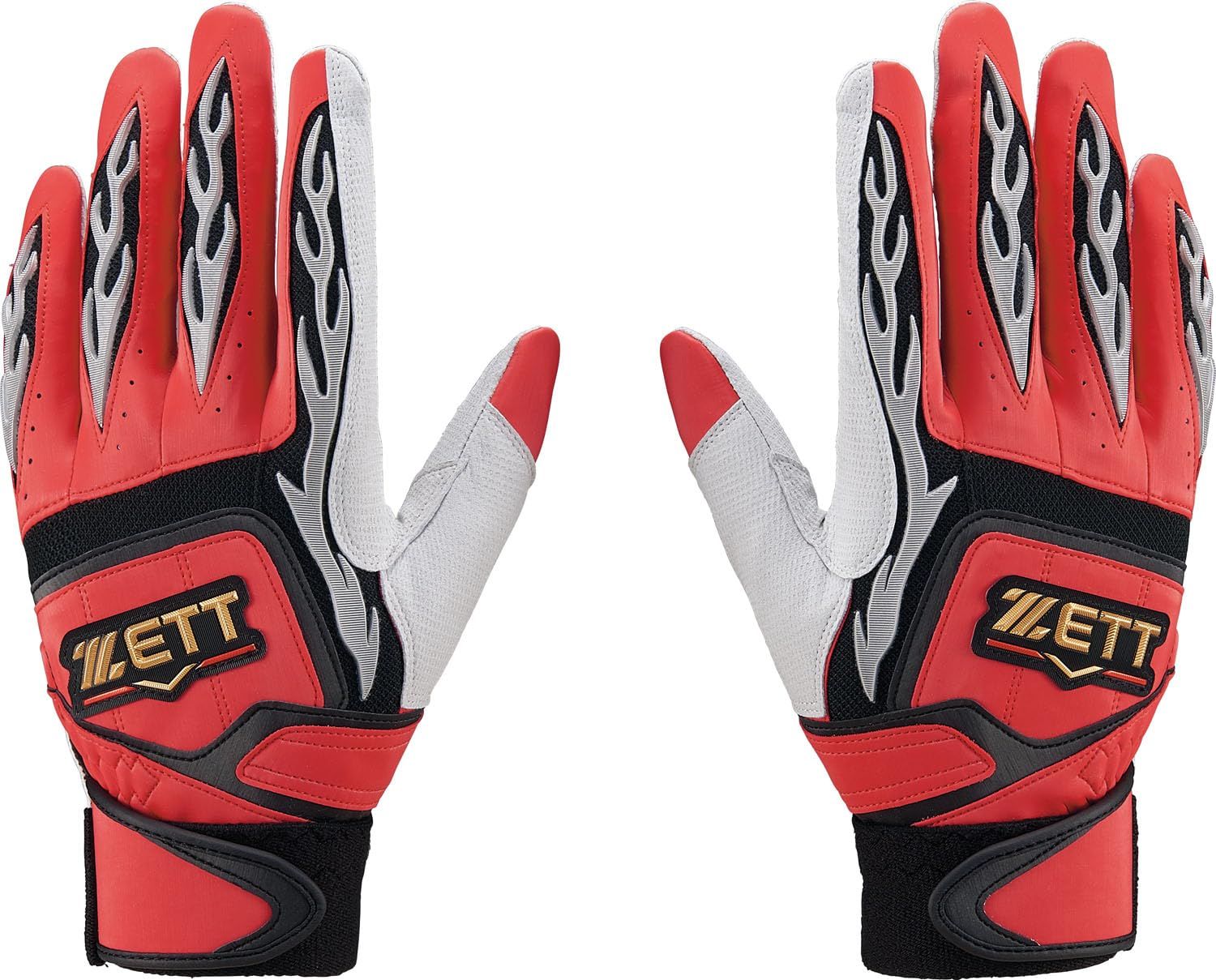 新品 ゼット(ZETT) バッティンググローブ プロステイタス バッティンググラブ 両手用 レッド×シルバー(6413) S BG318RA