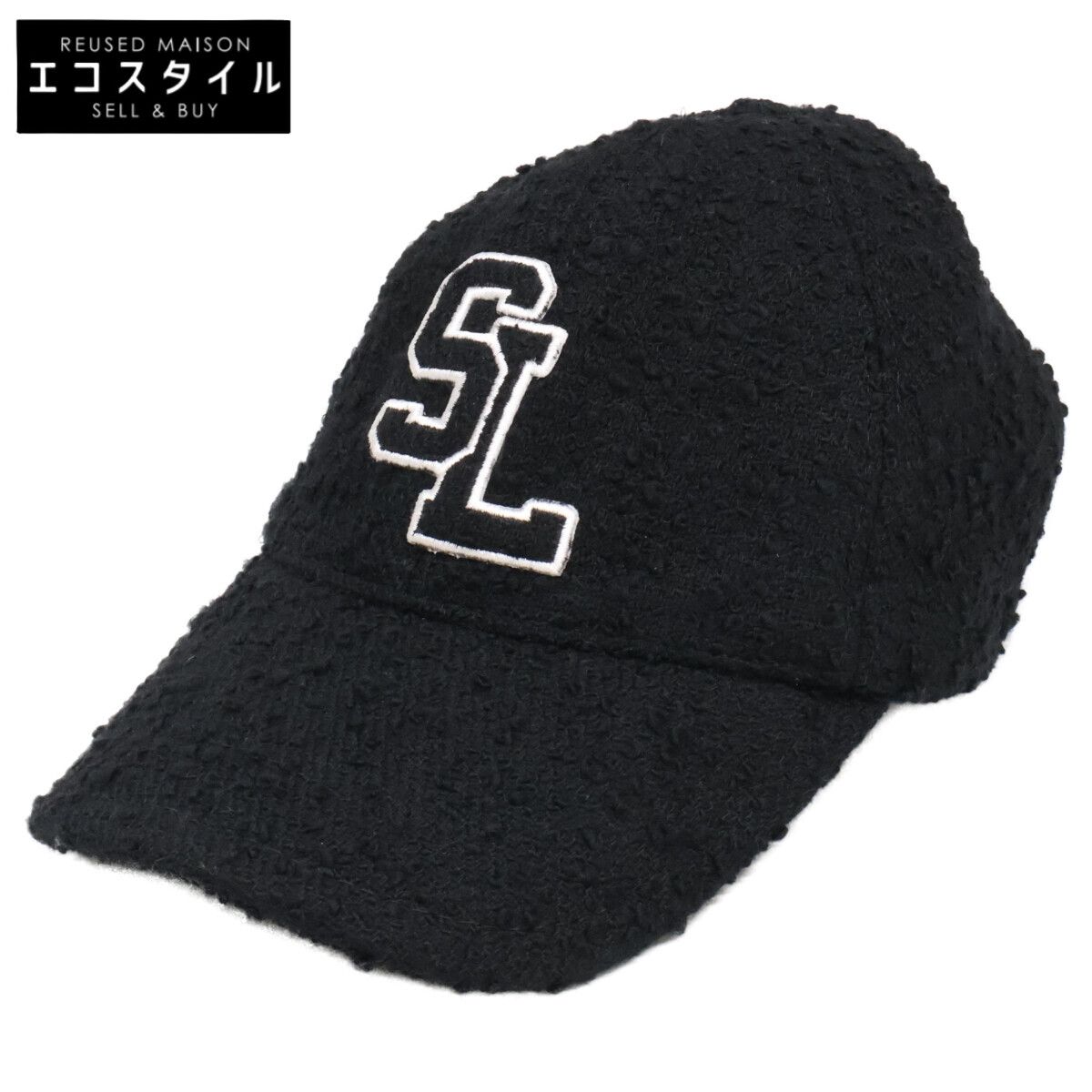 SAINT LAURENT PARIS　サンローランパリ　【即決/国内正規】676437 3YI01 SLロゴ ウール キャップ　56
