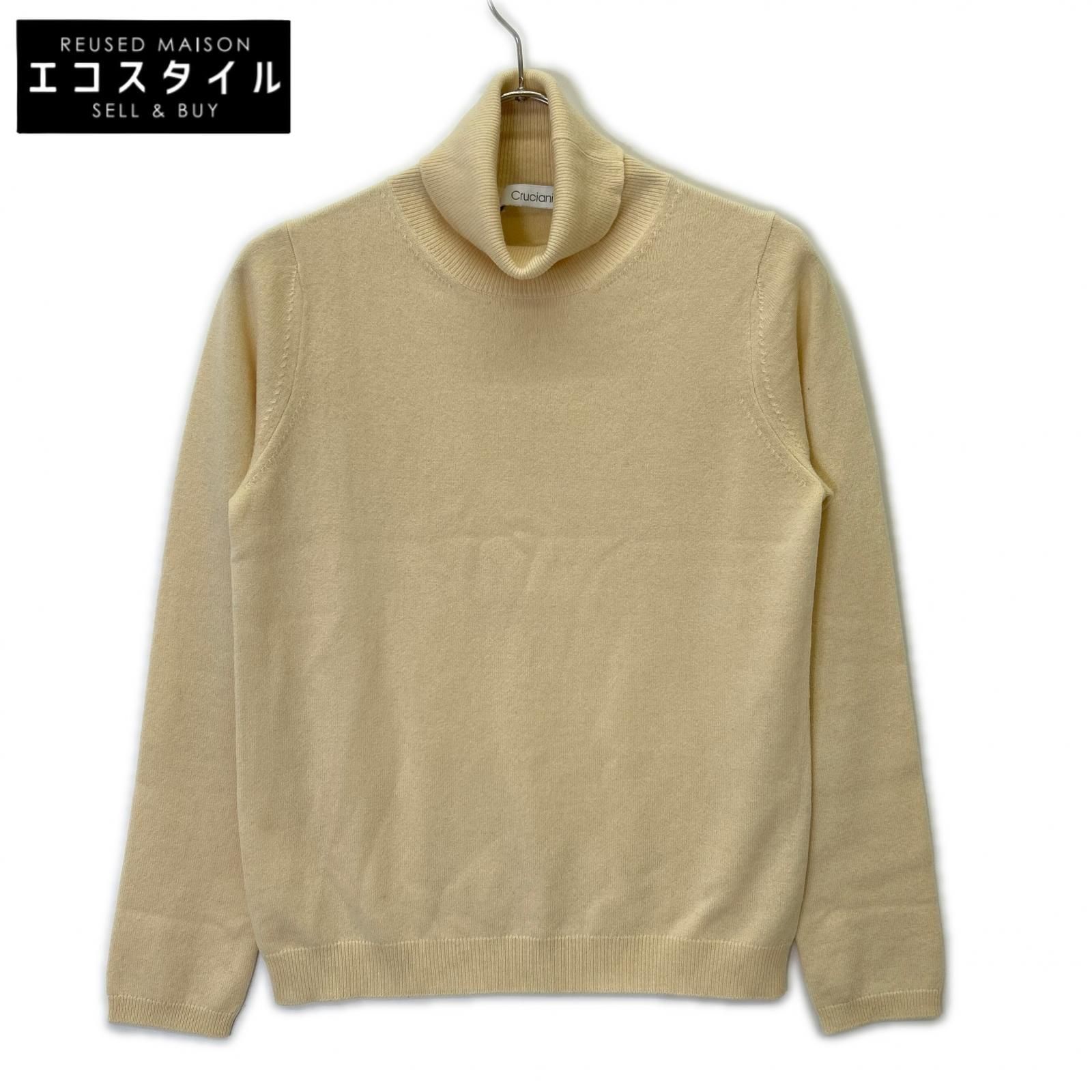 Cruciani クルチアーニ JD2102 ベージュ カシミヤ ハイゲージ ハイネックニット 42 Cruciani クルチアーニ JD2102 ベージュ カシミヤ ハイゲージ