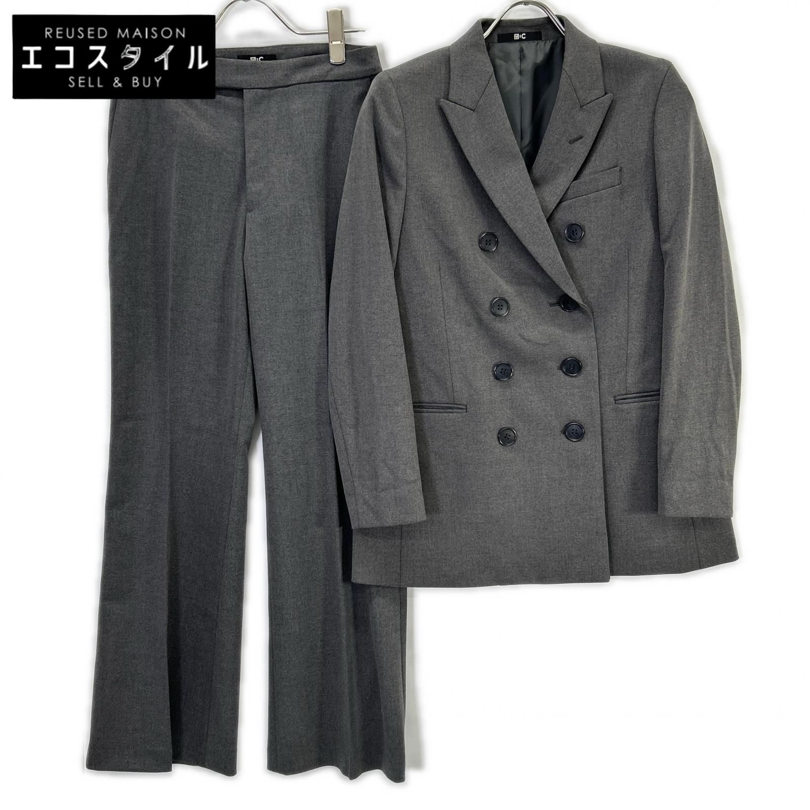 UNIQLO　ユニクロ　グレー 25年 UNIQLO C ダブル ジャケット フレアパンツ セット　S/表記無し