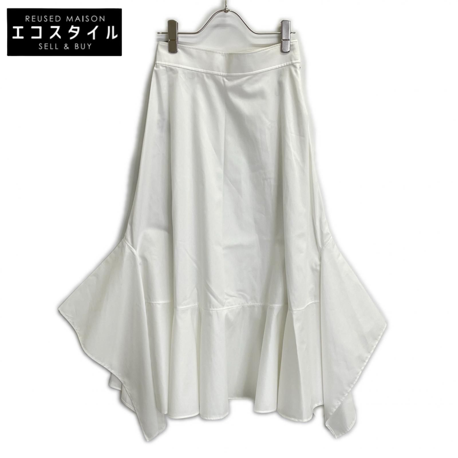 HERMES エルメス 96-7304 ホワイト コットン マーメイドスカート 34