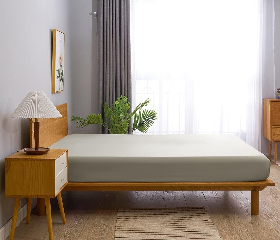 新品 ボックスシーツ キングロング 長さ210cm マチ30cm 幅180cm ベッドシーツ 綿100 マットレスカバー 全周ゴム 着脱簡単 BOXシーツ コットン 肌触り 洗える 抗菌防臭 防ダニ グレー
