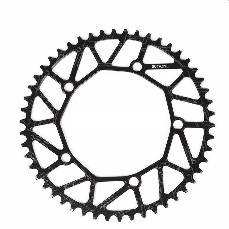 新品 Litepro折りたたみ自転車フルホロー自転車チェーンホイール48/50/52/54/56 / 58TチェーンリングBCD130超軽量の正の歯のディスク (黒 54T)