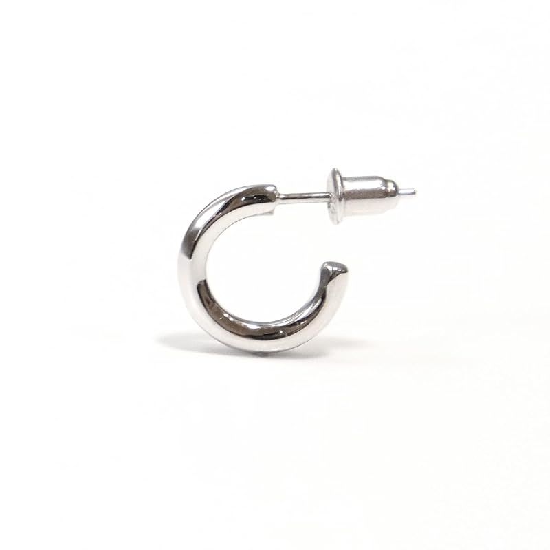 LUXSTAR フープ ピアス リング シルバー925 ゴールド 外径 12mm メンズ 片耳 18G シルバー 銀 (シルバー 銀 12mm) 0