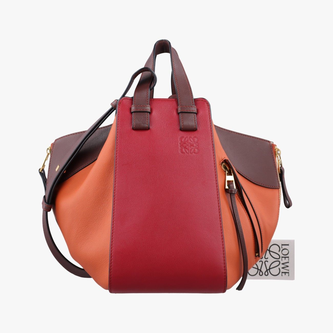 ロエベLoeweハンモック オレンジ×レッド×ブラウン レザー 261822
