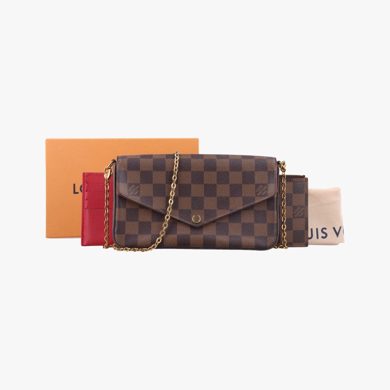 ルイヴィトンLouis Vuittonポシェット フェリシー エベヌ ダミエキャンバス N63032 MI5128